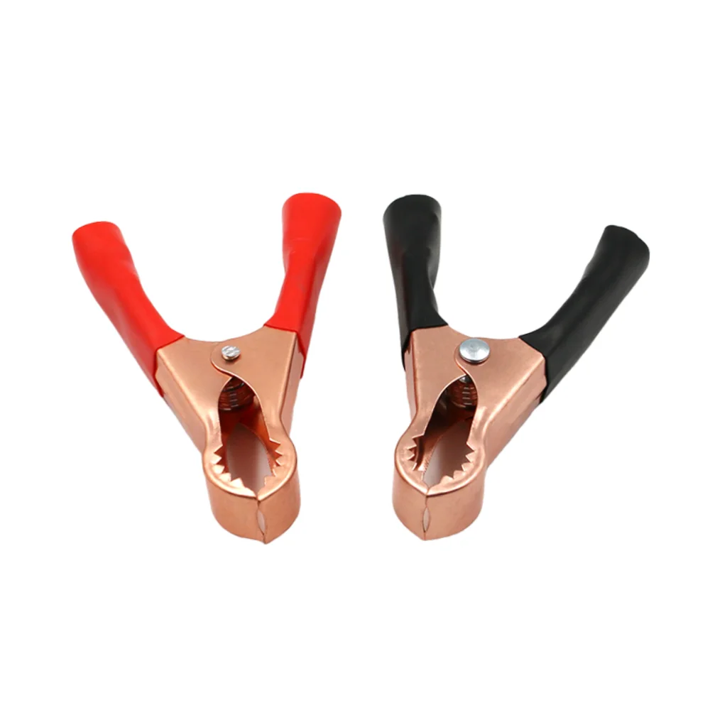 2Pcs 50A Red and Black 80mm clip connector Crocodile Car Caravan Van Battery Test Lead Clips Best Promotion Alligator Clips