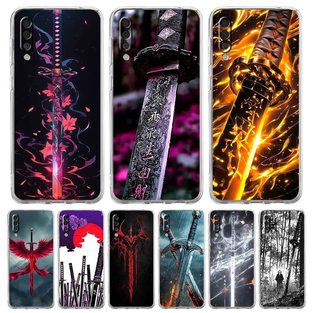 The Sword Creative Pattern Soft TPU for Samsung Galaxy A13 A15 A21S A22 A23 A25 A31 A32 A33 A35 A55 A17 Transparent Phone Case