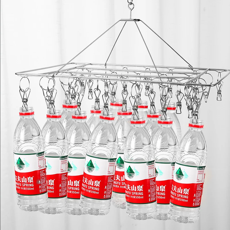 حبل غسيل من الفولاذ المقاوم للصدأ 304، رف تجفيف جوارب متعدد المشابك، أداة تبريد وتعليق الملابس الداخلية للاستخدام المنزلي، لل... #3