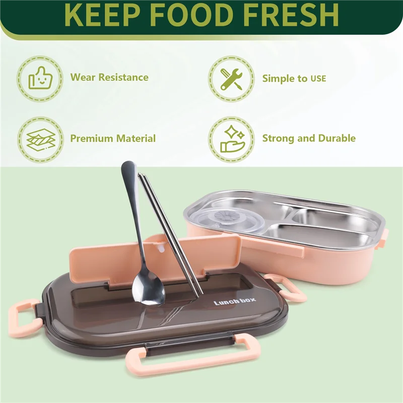 AB09-1.5L Scatole Bento per studenti, set di stoviglie Bento Lunch Box con isolamento termico, contenitori per il pranzo per bambini Lunch Box