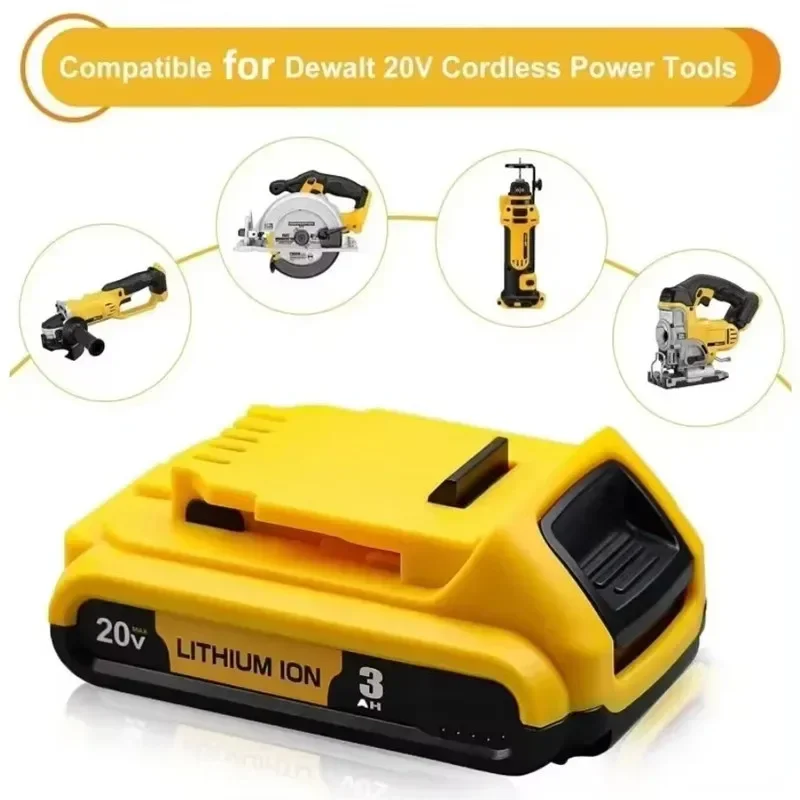 

DCB203 Литий-ионный аккумулятор 18 В, 20 В, 3,0 Ач для Dewalt Max Tools DCB205 DCB206 DCB204 DCB200 DCB182 DCB180 DCB230 DCD DCF DCG Series