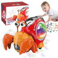 Children Toy Crawling Crab Walking Dancing Electronic Pets Robo Hermit Crab Snail Glowing With Music Light Baby Toddler Toy Gift