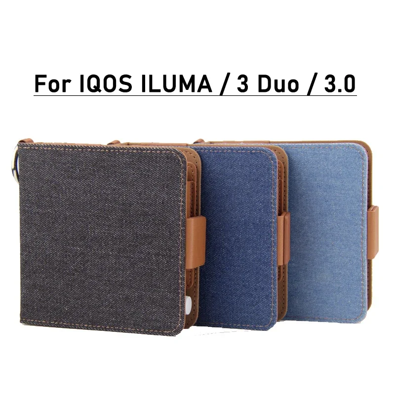 Flip Cowboy Leather Wallet Case for IQOS ILUMA/3 Duo/3.0 Storage Box Holder Pouch Bag for IQOS 3 Duo Cover With Card Pocket