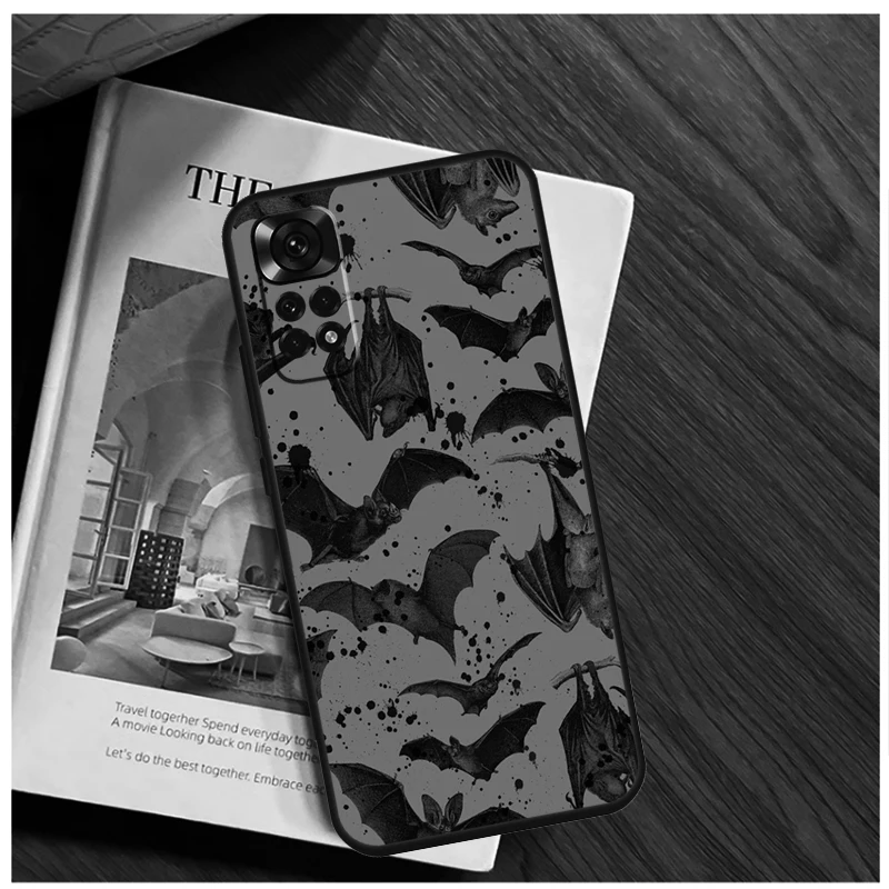 Goth Vampire Bat Gothic Case For Xiaomi Redmi Note 13 Pro 8 9 10 11 12 Pro 12S 11S 10S Redmi 12 10C 12C 13C Coque