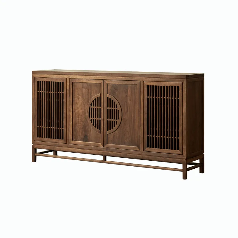 LH new Chinese style solid wood dining side cabinet, locker storage furniture