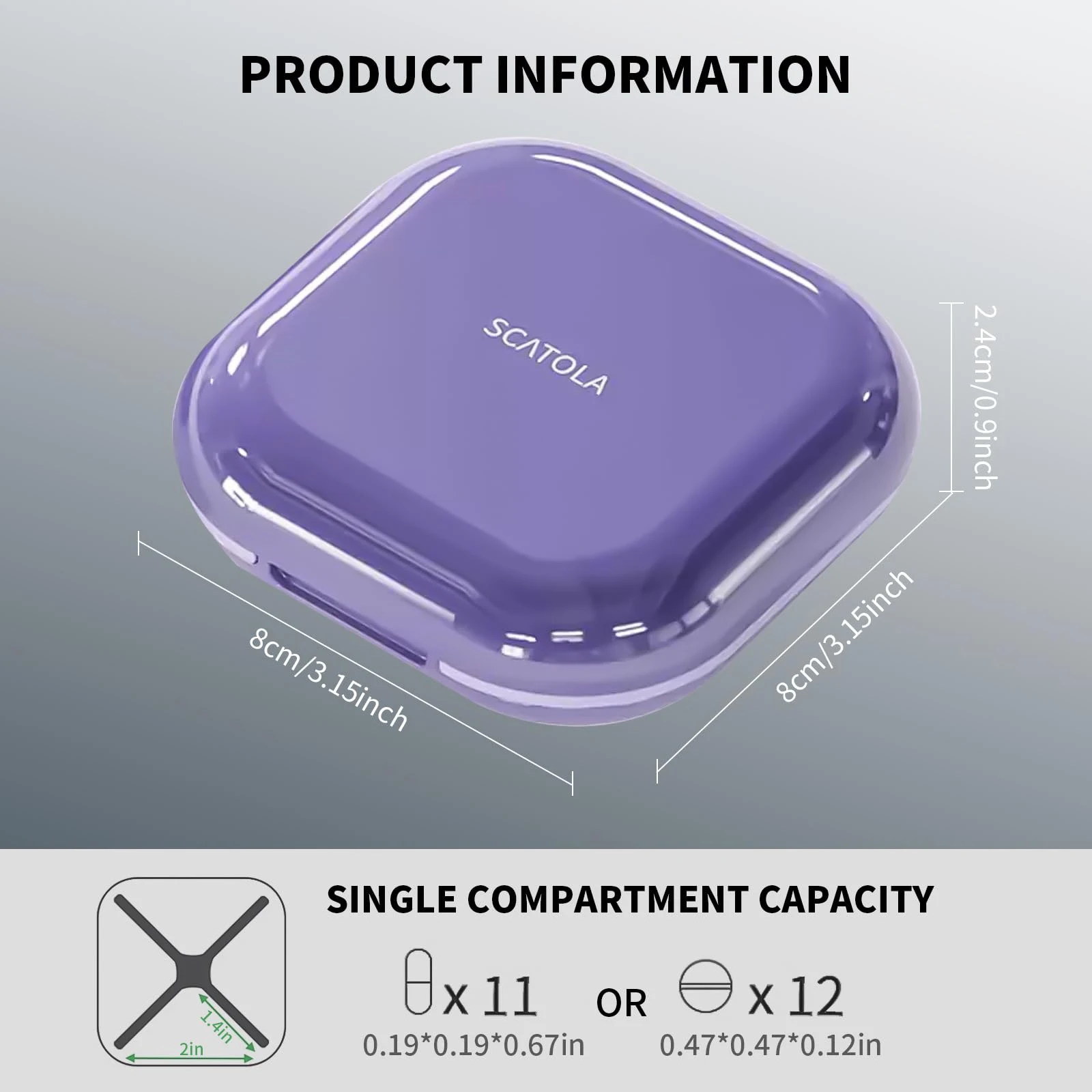 Portable Pill Storage Box 4 Compartment Waterproof Pill BoxDaily Compact Travel Pill BoxVitamin Supplement Outdoor Home Pill Box