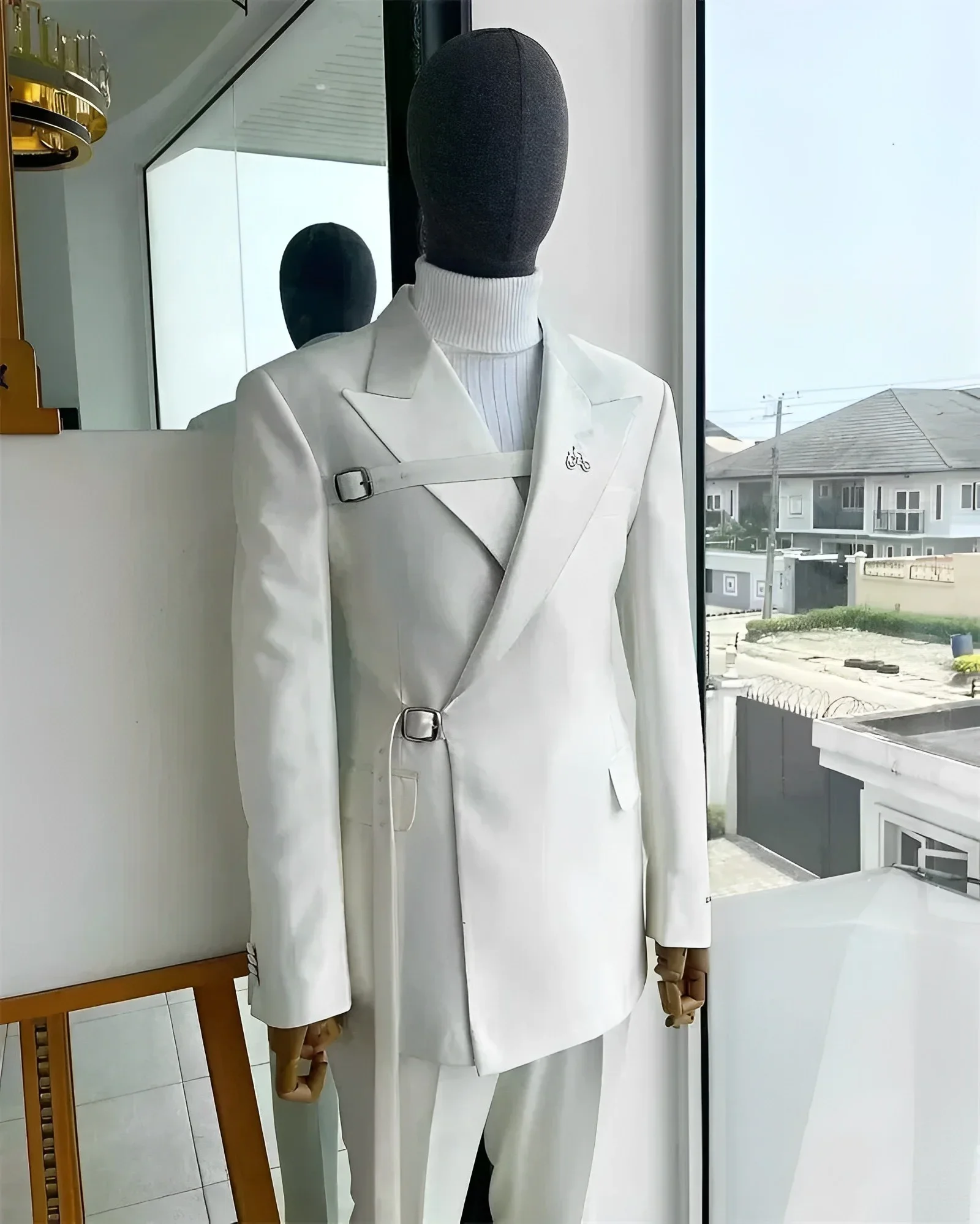 2024 novo terno masculino branco terno formal festa de casamento smoking blazer elegante terno masculino 2 peça jaqueta calças vestido para homem