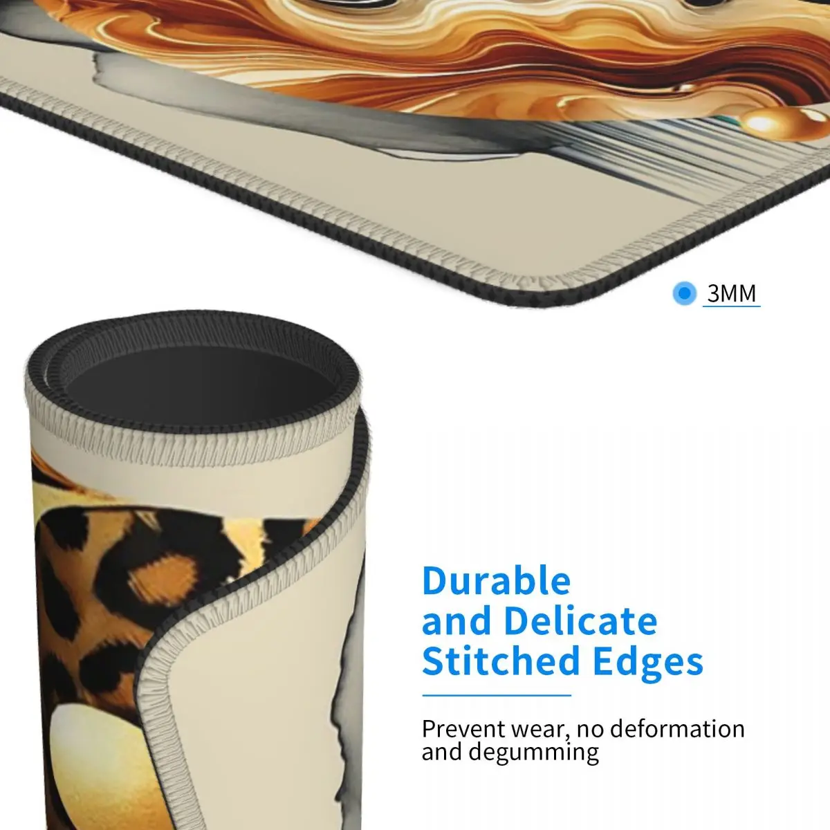 แผ่นรองเมาส์ลายเสือดาวหยินหยาง ดีไซน์หรูหราสีทองลายหินอ่อน แผ่นรองเมาส์สำหรับคอมพิวเตอร์ แผ่นรองคีย์บอร์ด แผ่นรองเมาส์สำหรับเกมเมอร์ แผ่นรองโต๊ะแล็ปท็อป แผ่นรองโต๊ะทำงาน