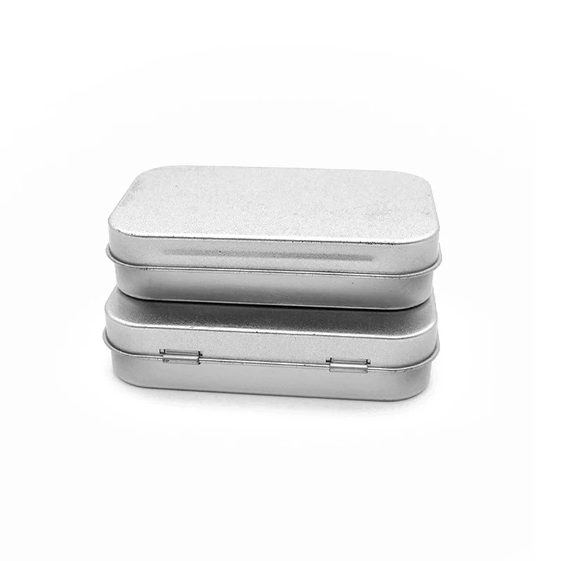 Silver Flip Storage Tool Box, lata de metal, moeda, doces, chave, cartão de visita, 1pc