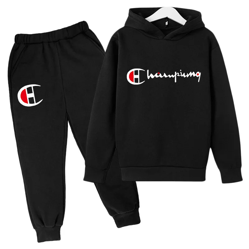 2024 Children\'s Spring and Autumn Hoodie Suit Boys Outdoor Sports Clothes Girls Jogging Hoodie + Trousers Clothing Coat