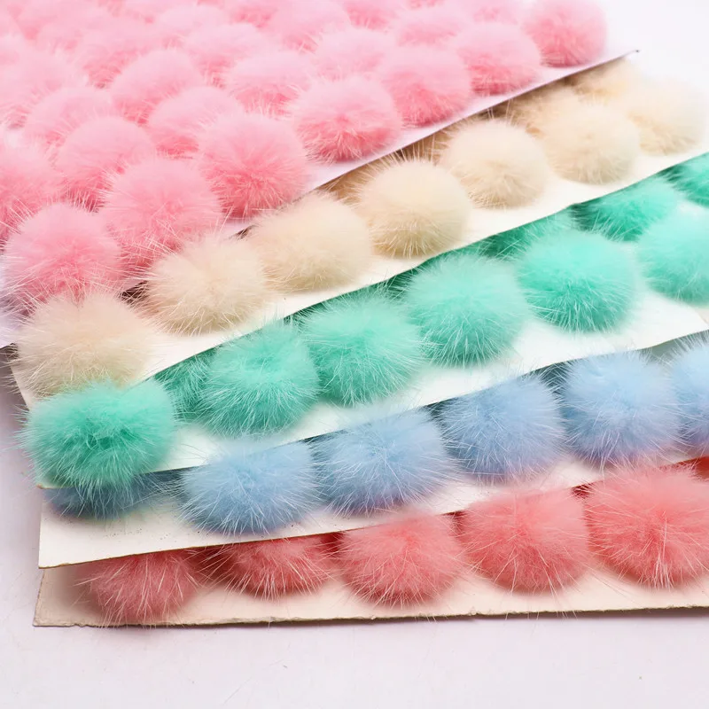 Real Fur Pompom 3cm Mink Pom Poms Hat Decor Fur Balls Pompom Kids Key Chain Trim DIY Jewelry Crafts Accessories