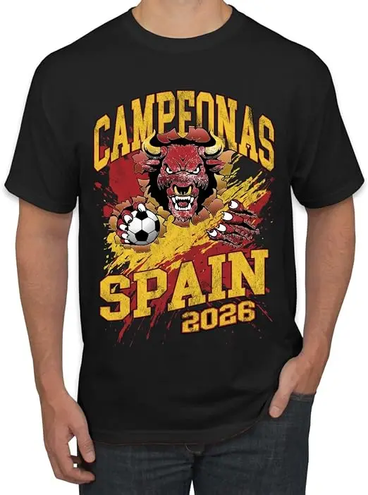 Spanien Weltmeister 2026 T-Shirt Fußballtrikot Y2K Spanien Fußball Grafik Spruch Tee Neuheit Geschenk – Detail 18