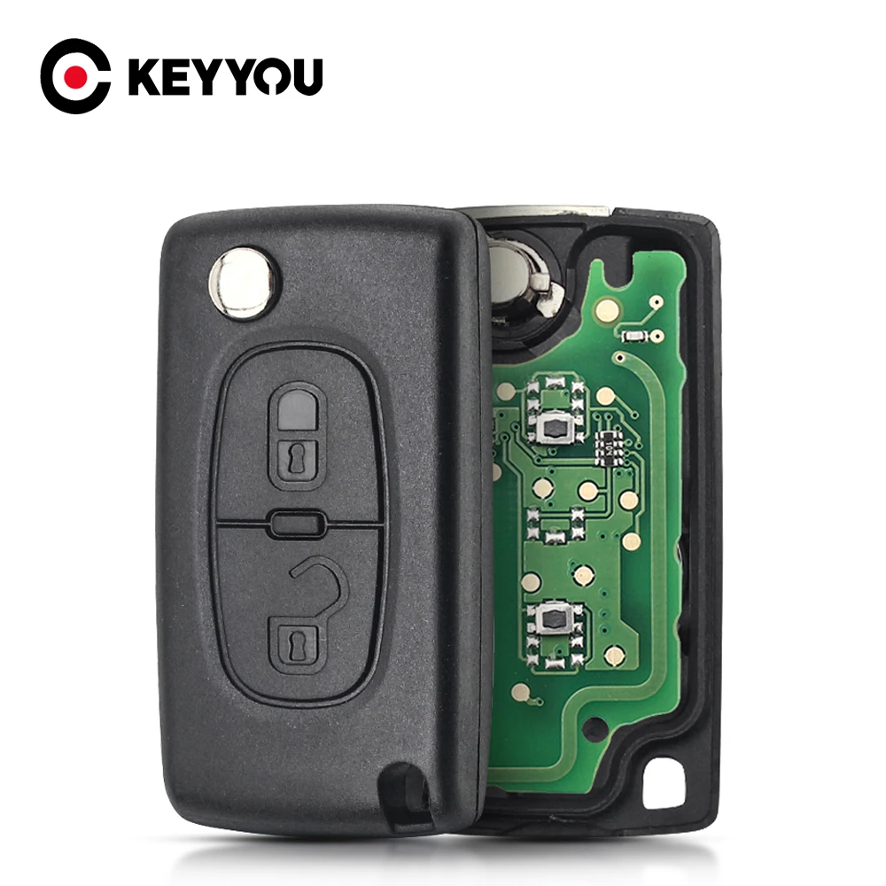 

KEYYOU 434Mhz ASK Flip Remote Comtrol Key For Peugeot 107 207 307 308 407 607 For Citroen C2 C3 C4 C5 C6 C8 Xsara Picasso