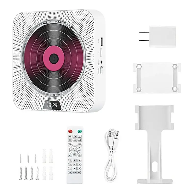 B16C-Portable CD Player Bluetooth CD Speaker Digital Display Stereo Speaker Wall Mounted Music Player Easy To Use For Student UK