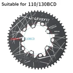 Litepro 130BCD Chainring 110bcd Oval MTB Chainring 52/54/56/58/60T Chain Ring for Brompton Folding Bike Crankset Bicycle Parts