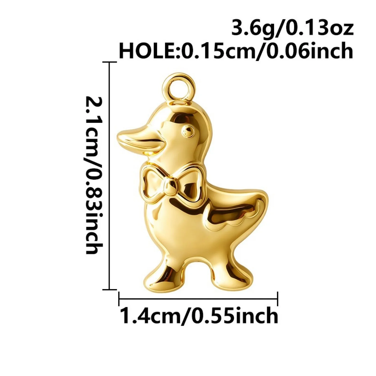 3 Stück 3D-Tieranhänger Hund Koala Elefant Ente Anhänger aus 304 Edelstahl für DIY-Halsketten-Schmuckherstellung Großhandel – Detail 5