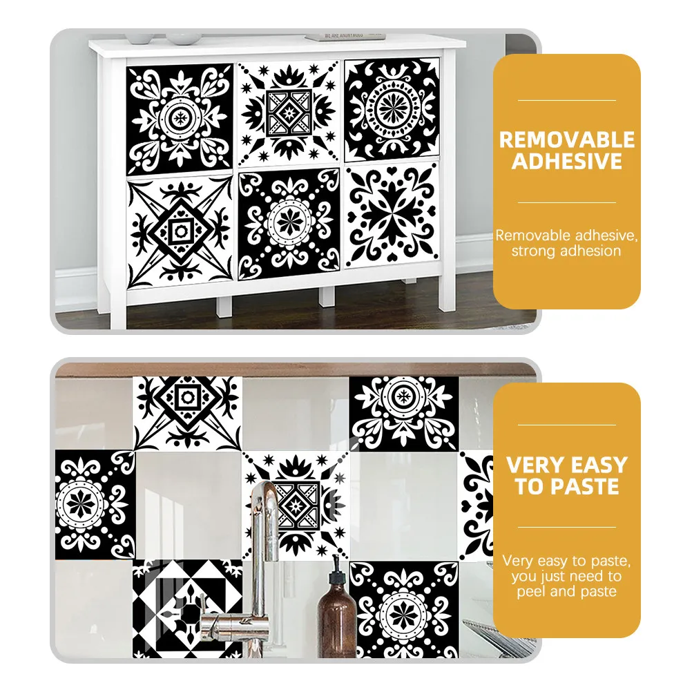 10 Pcs Home Decor Wall Stickers Tiles Self Adhesive Decorative Decals DIY for Peel and Bathroom Kitchen view 2