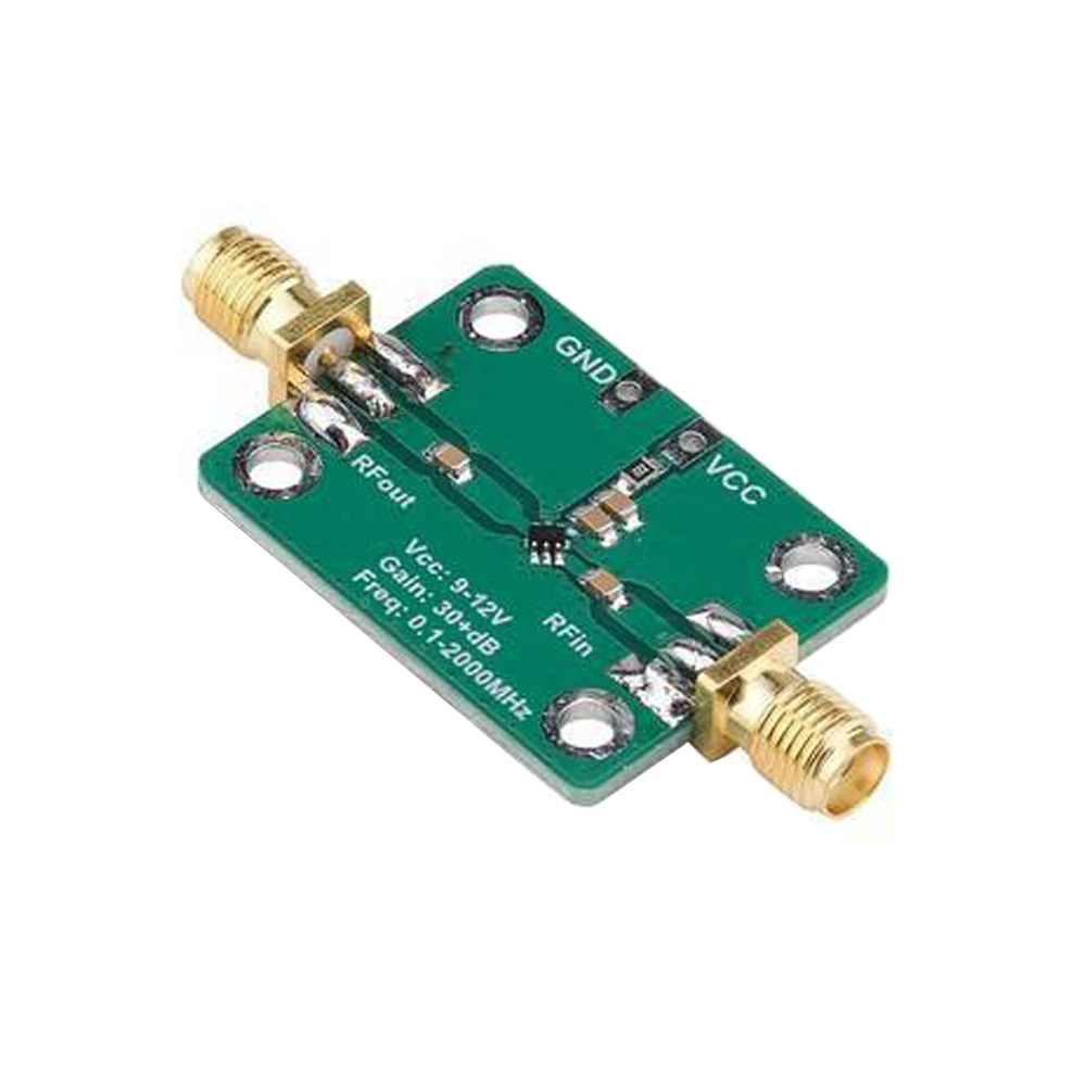 0.1-2000MHz 32dB Gain Broadband 9-12V High Frequency LNA RF Amplifier Module SMA-K Connector for FM HF VHF/UHF