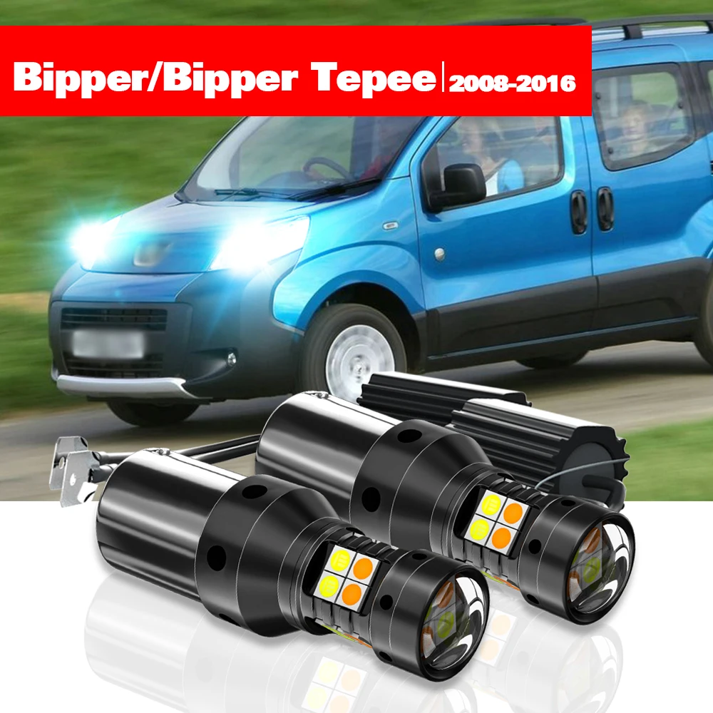 

For Peugeot Bipper Tepee 2008-2016 2pcs LED Dual Mode Turn Signal+Daytime Running Light DRL 2009 2010 2011 2012 2013 Accessories