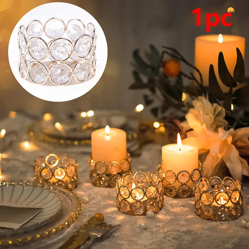 Candle Holders Wedding Decor Valentine's Day Art Crystal Tea Light Candlestick Table Centerpiece Home Decor Gift Box Candles