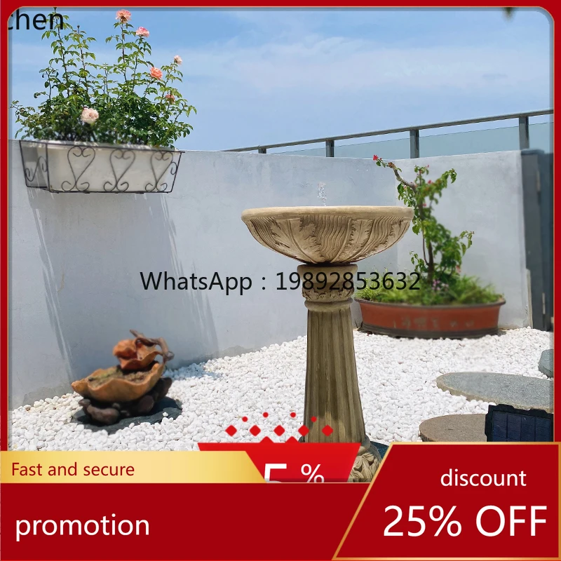 ZML Outdoor Courtyard Solar Villa Garden Decoration Circulation Small Water View Bird Bath