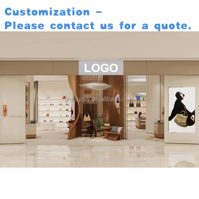 

custom.JJH Factory Fashion Bag Display showcase Luxury Handbag Display Furniture Shoes Shelf Display Retail Shop Decoration