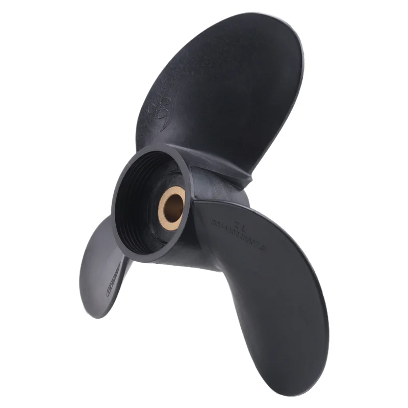 Outboard Propeller 6E0-45941-01-El 7 1/2X8-Ba For Yamaha 4Hp-6Hp Plastic Alloy 3 Blade Black 9 Spline Tooth