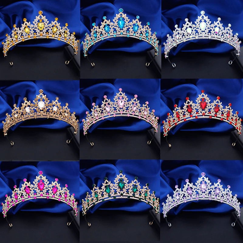 Luxury Princess Crown for Girls Bride Tiaras Royal Queen Bridal Wedding Crown Hair Jewelry Accessories