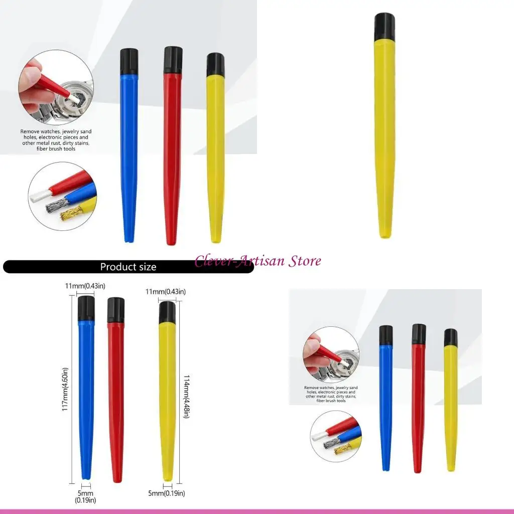 

E06B Jewelry Cleaning Brush with Steel Brass Fiberglass Tips for Corrosion Remover