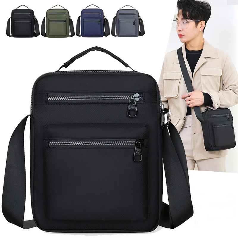 Bolsa de ombro monocromática masculina, bolsas casuais, mochila mensageiro pequena, ao ar livre