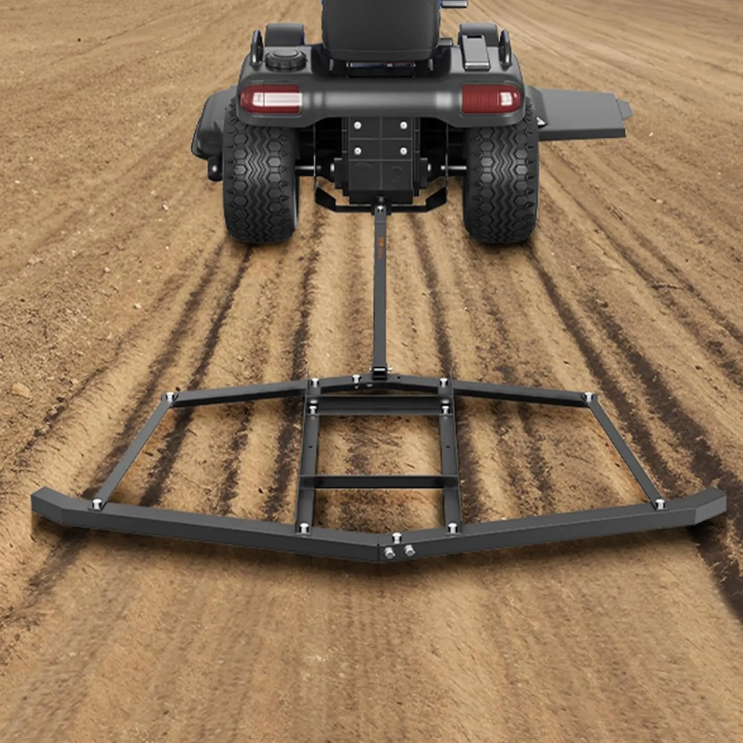 Hochleistungs-Stahl-Schleppharken – 66/74 Zoll, zum Anhängen für ATV, UTV oder Rasentraktor, verstellbarer Landschaftsgrader mit Zapfenkupplung und Gewichtshalterungen – ideal für die Nivellierung von