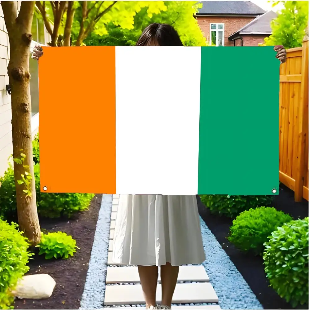 Flag of Ivory Coast Flags Edgeless four-ring hanging decor indoor outdoor compatible easy for hanging display