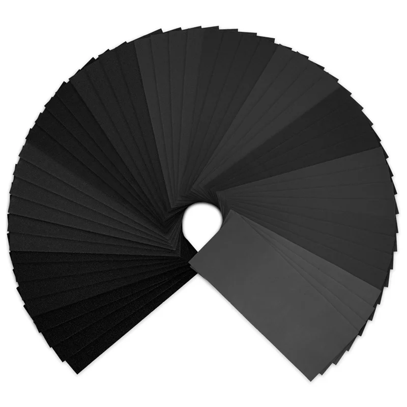 AB34-52 PCS Sandpaper Set 120-2000 Grit Sanding Paper Water/Dry Abrasive Sand Papers As Shown For Wood Metal Polishing Automotiv