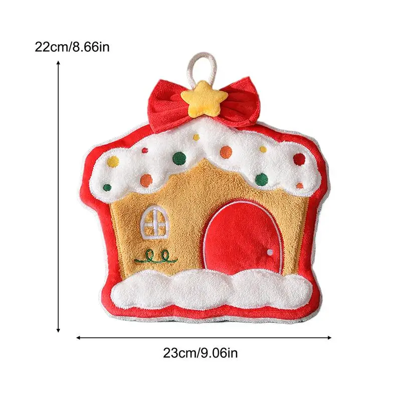 Cute Hand Towel Christmas Hand Wipe Cloth Cleaning Cloth Decoration Santa Claus Xmas Tree Shape Kitchen Bathroom Absorbent Towel