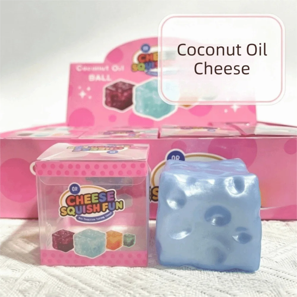 Pearlescent Cheese Squishy Toy Soft Squeeze Slow Rising Cheese Fidget Toy Super Stretch Slow Rebound Slow Rebound Toy
