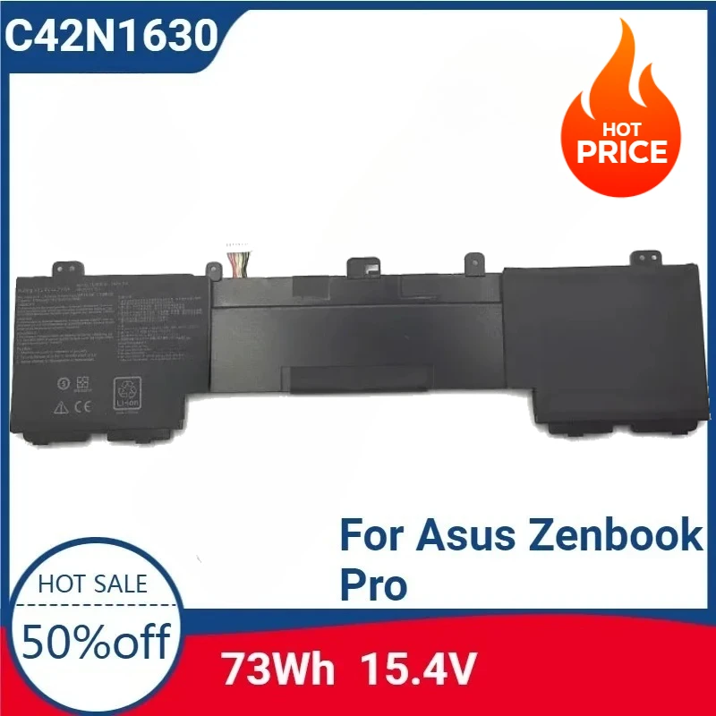 

For C42N1630 Replaceable Battery for Asus Zenbook Pro UX550 UX550VD UX550VE-1A UX550VE-BN013T BN073T 4ICP5/41/75-2 15.4V 73WH
