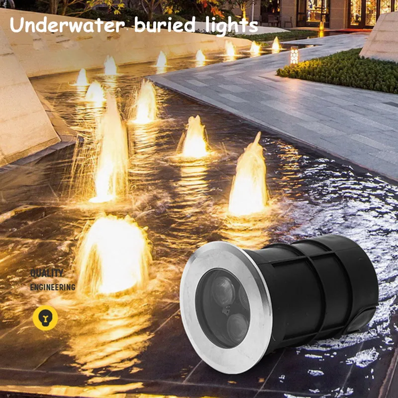 

Colorful Concealed Pool Underwater Underground Lights Pond Buried Light Pool Embedded Floor Light LED Waterproof Deck Lights 1w