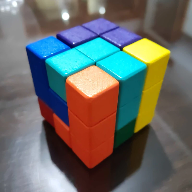 Montessori Educational Toys Soma Block Puzzle Wooden Math Cube IQ Logical Challenge Brain Teaser Games For Kids Adults