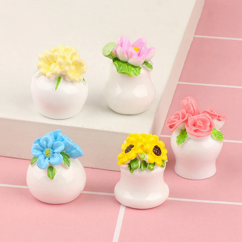 

Dollhouse Creative Simulated Bouquets Flower Pots Handmade Dolls House Life Scene Decorations