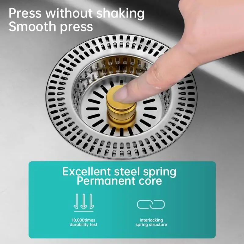 Stainless Steel Sink Filter Screen, Kitchen Universal Sink, Leaking Plug, Sink Bounce Core, Drain Device