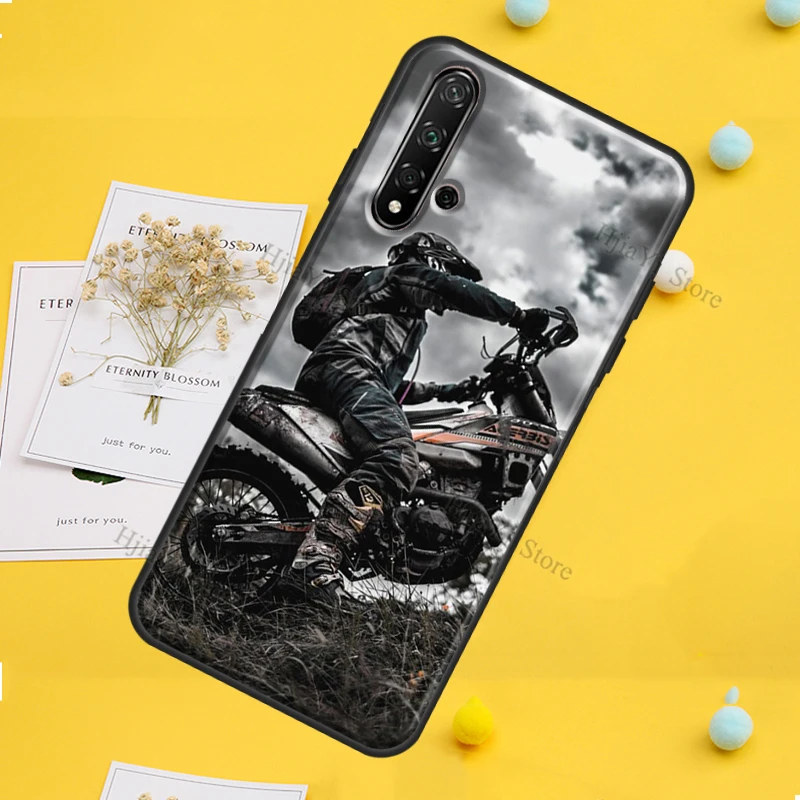 Moto Cross Motorcycle Sports Case For Huawei P30 P20 P40 P60 Pro P Smart Nova 9 5T Honor Magic 5 Lite X8 X9a 50 70 Cover