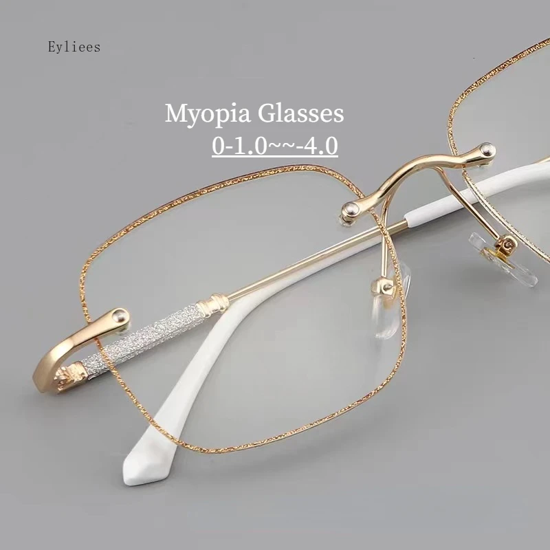 

Women Men Square Myopic Glasses Stylish Half Frame Short Sight Eyeglasses New Trend Anti-Blue Light Near Sight Eyeglasses