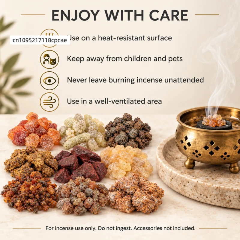 Natural Resin Incense Frankincense Myrrh Benzoin Styrax Dragon Blood Gum Arabic Dama Resin Cleansing Spiritual Yoga Aroma Burner