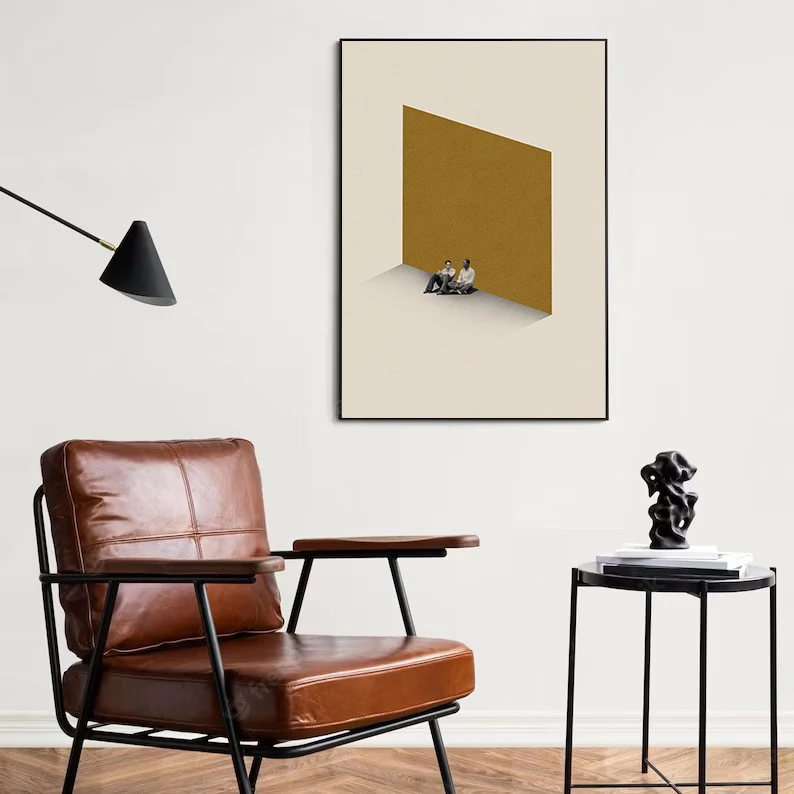 Retro Mid Century Abstract Classic Movie Inspired Fight Club/Dune/Pulp Fiction Poster Canvas Painting Wall Pictures Home Decor