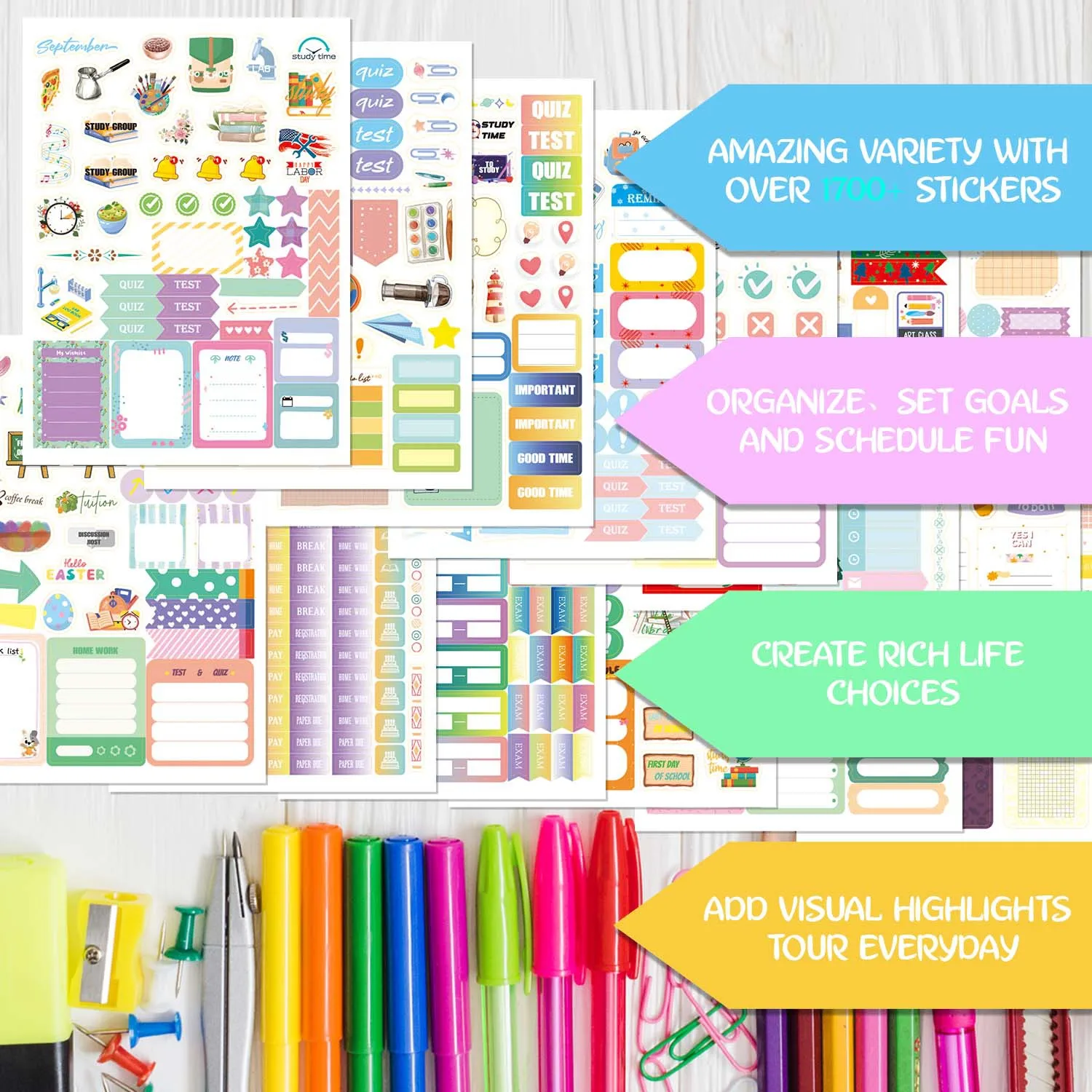 Estudo trabalho dia/semana/mês planejador adesivo livro diy scrapbooking diário manual material decorativo adesivos papelaria