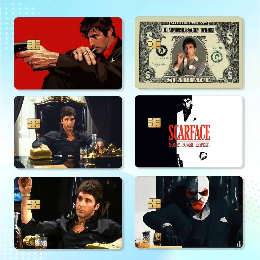 Movie S-scarface Cool Waterproof Card Stickers For Credit Cards Debit Cards And Transit Cards 4pcs