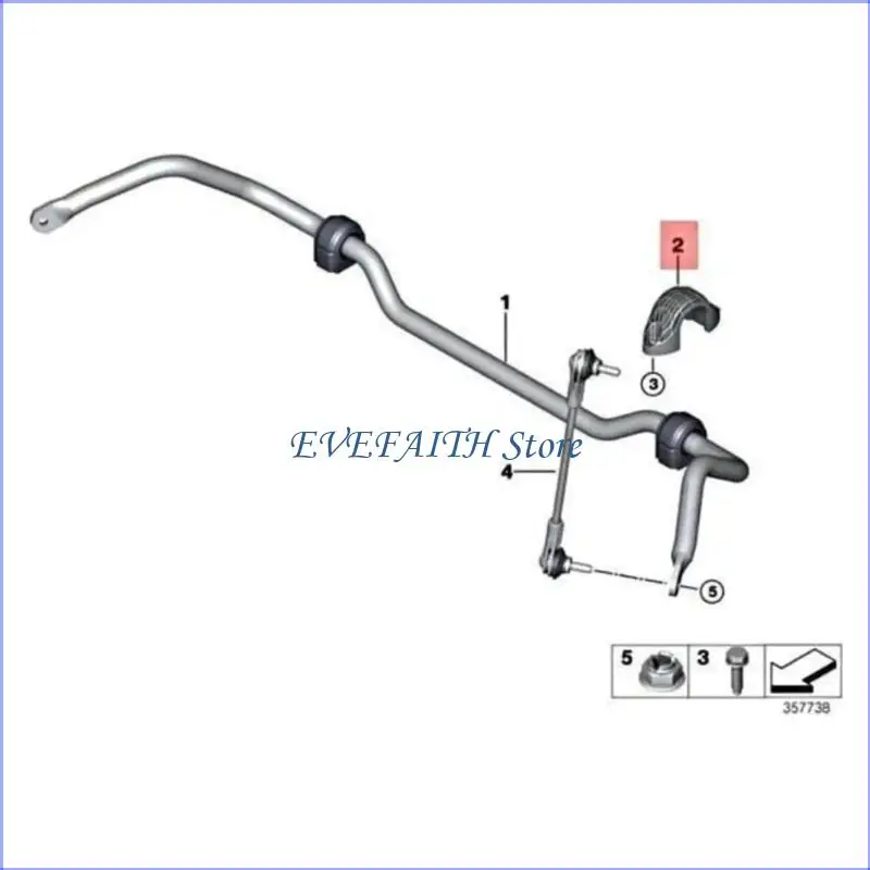 124B Heavy Duty Abs Automotive Bracket Secures Stabilizer Bar for 1 Series 2 Series