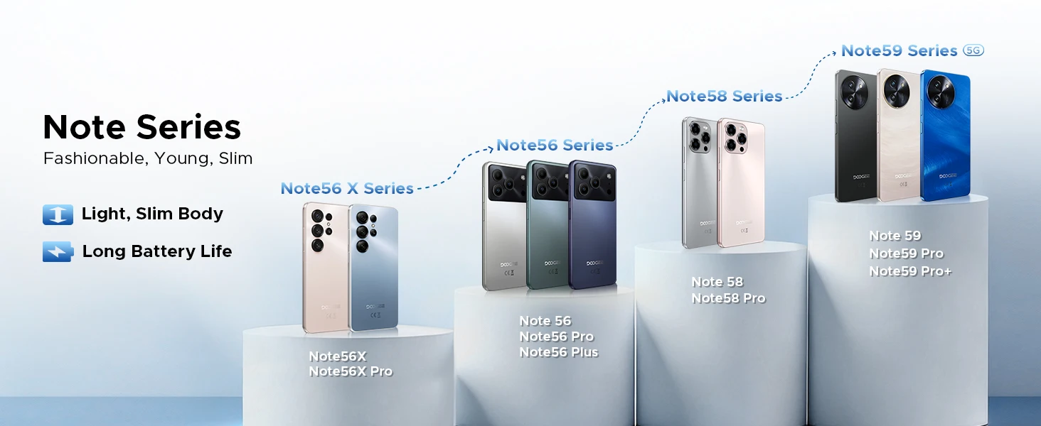 DOOGEE Note56X Pro Smartphone Android 16 32GB+128GB 6.56" HD+ Screen 6150mAh Battery 13MP+8MP Widevine L1 NFC Cell Phone