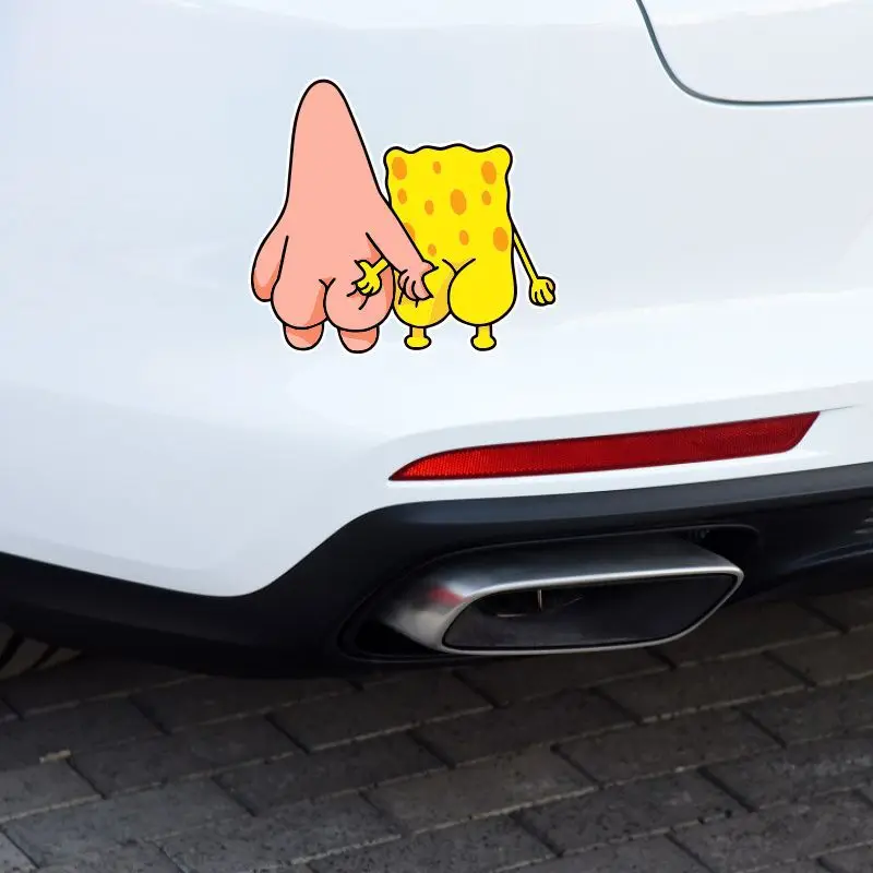 Spongebob Squarepants Reflecterende Autostickers Patrick Star Grappige Cartoon Body Cover Marks Glazen Decoratie Stickers Auto Stickers