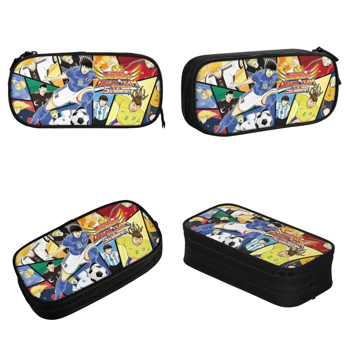

Japan Football Manga 90s Anime Pencil Case Captain Tsubasa Pen Holder Bag Kids Big Capacity School Supplies Cosmetic Pencilcases